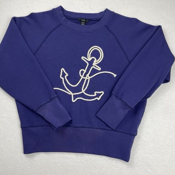 J Crew Women’s Nautical Rope Anchor Sweater Fisherman Purple-XS - Picture 3 of 11